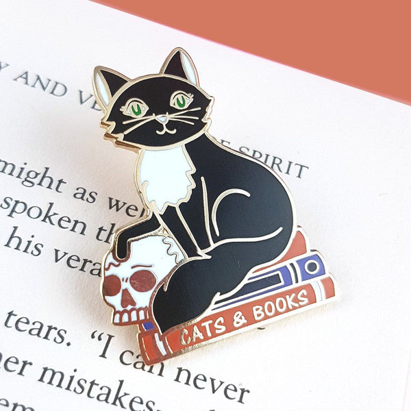 Cats & Books Lapel Pin Cats Like Us