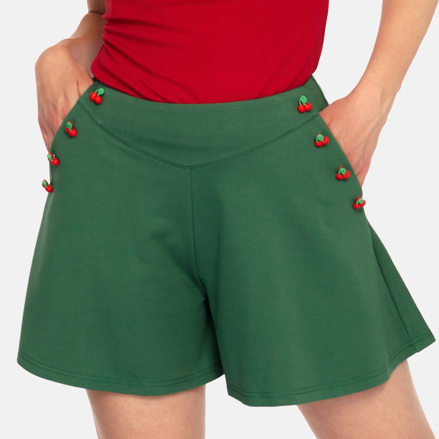 ★GLOWNY★ WILD BUTTON SHORTS (4 Colors) WILD BUTTON SHORTS (STRAWBERRY BOW) - GLOWNY