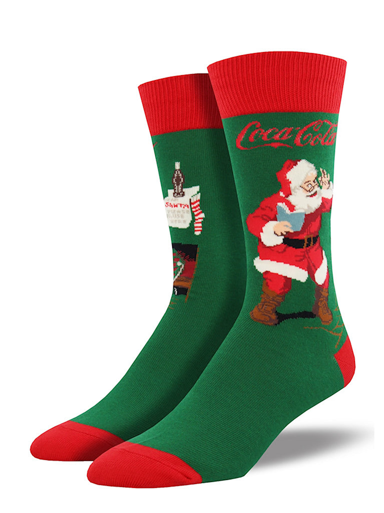 Classic Coca Cola Santa Socks Cats Like Us