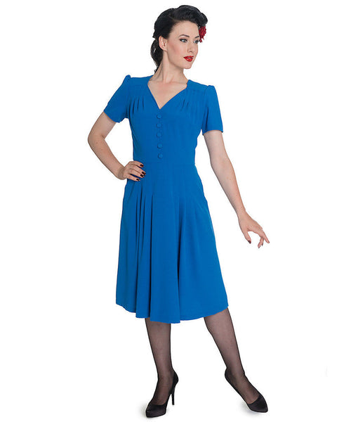 Cobalt 1940s Moira Dress Cats Like Us