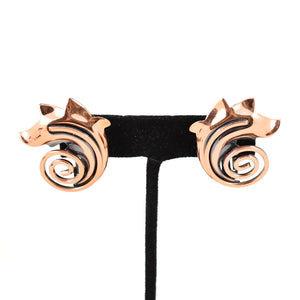 Copper Vintage Swirl & Leaf Earrings Cats Like Us
