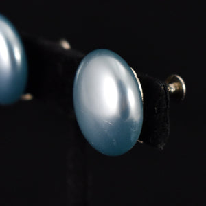 Light Blue Pearl Dot Earrings