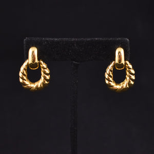 Napier Dangly Small Gold Door Knocker Earrings