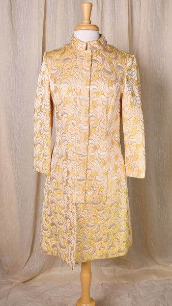 1960s Quilted Gold Swirl Coat