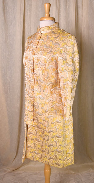 1960s Quilted Gold Swirl Coat