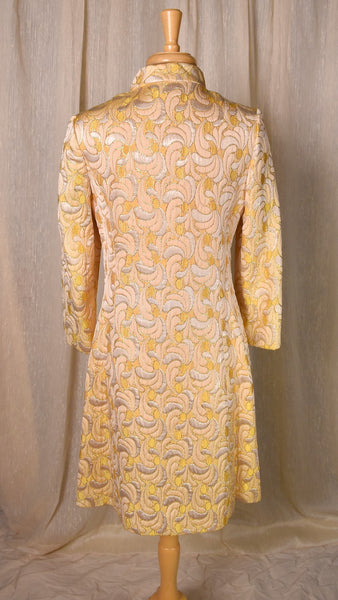 1960s Quilted Gold Swirl Coat