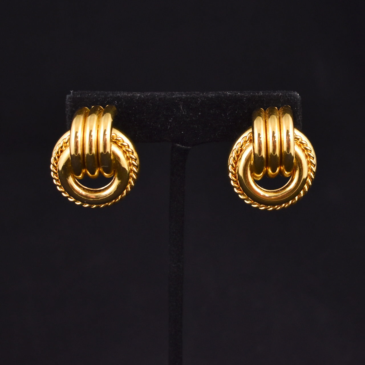 Small Chunky Gold Door Knocker Earrings