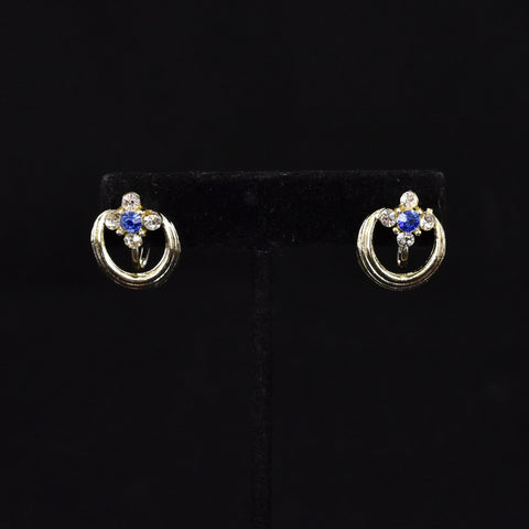 Silver Drape Rhinestone Earrings
