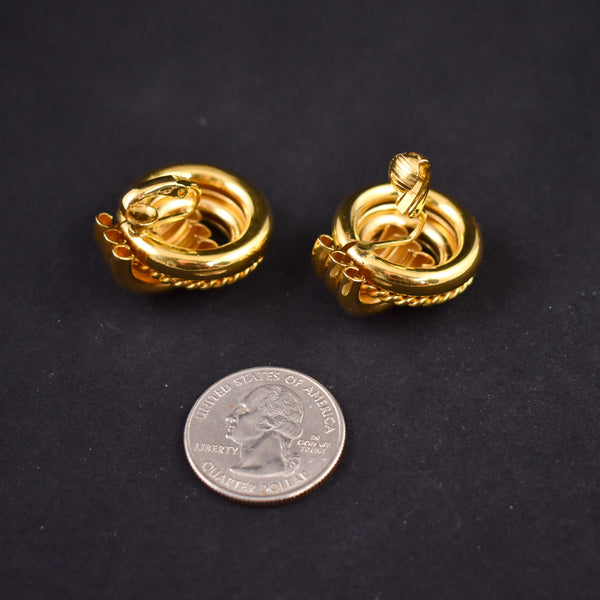 Small Chunky Gold Door Knocker Earrings