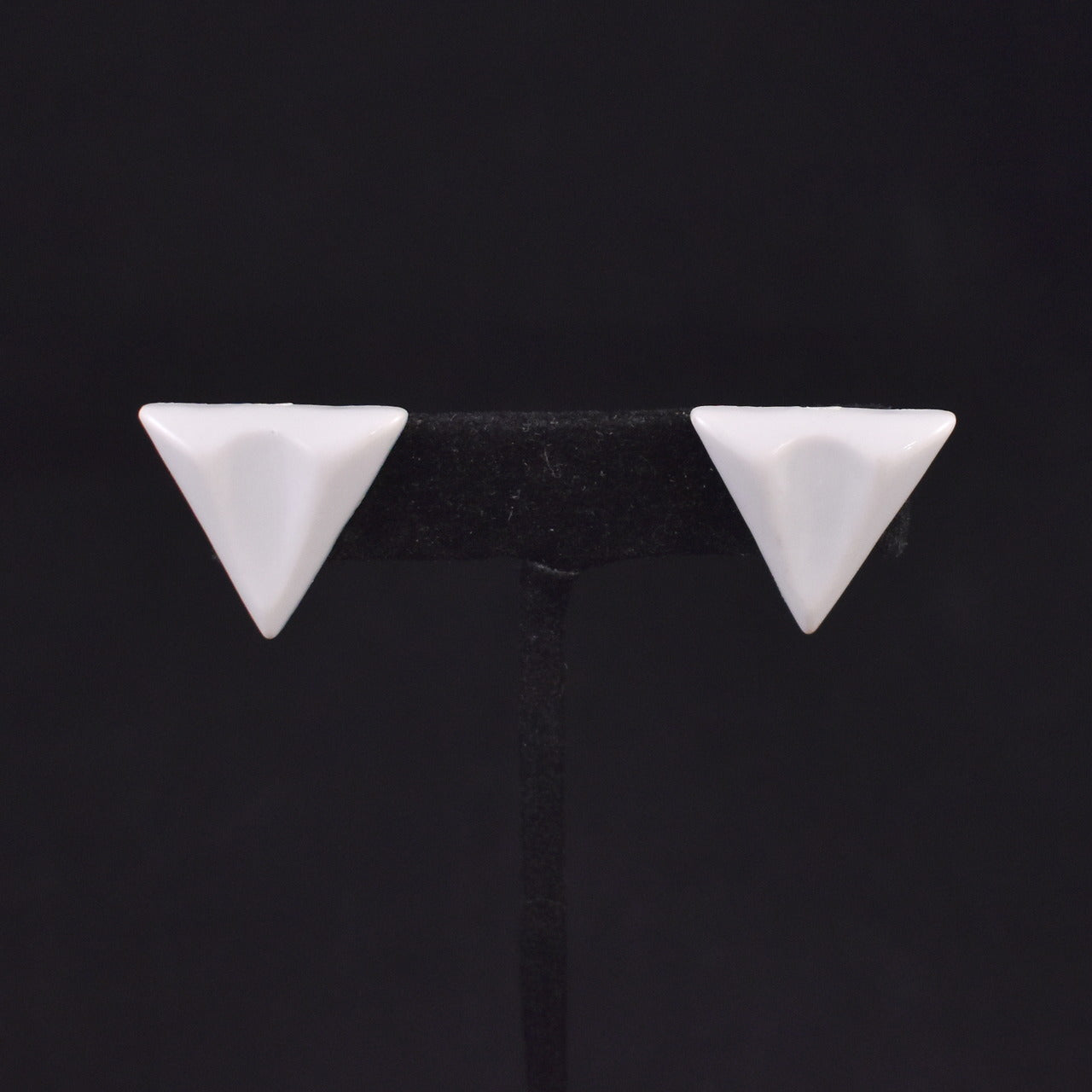 Plastic Gray Triangle Earrings