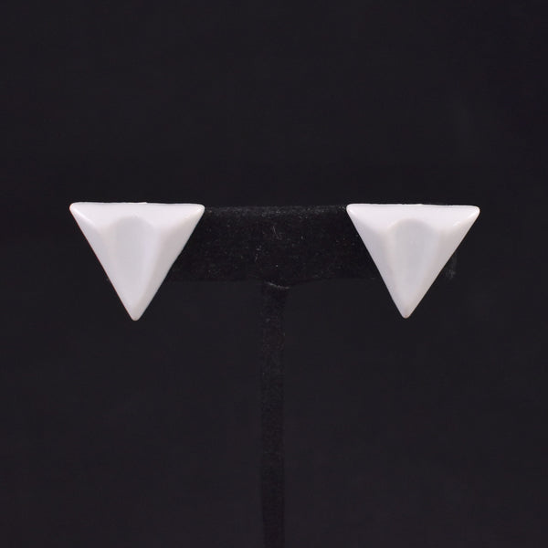 Plastic Gray Triangle Earrings