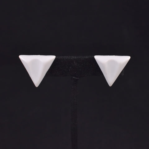 Plastic Gray Triangle Earrings