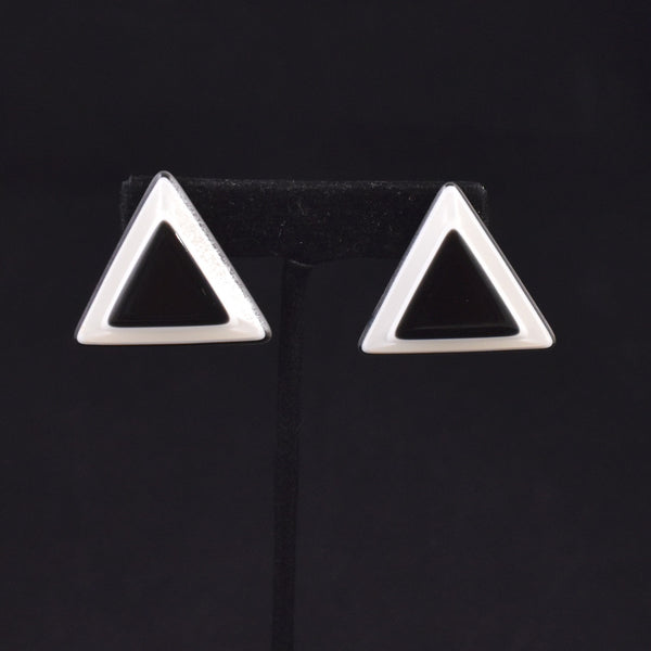 Black & White Triangle Earrings