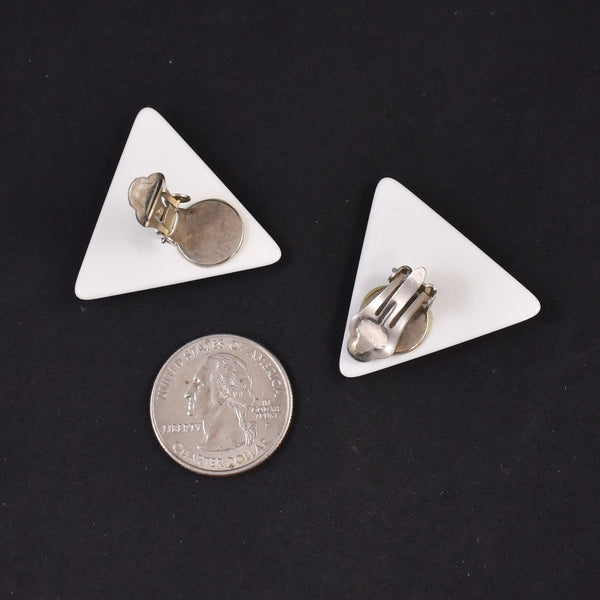 Black & White Triangle Earrings