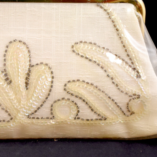 1960s Vinyl Sequin Clutch Bag