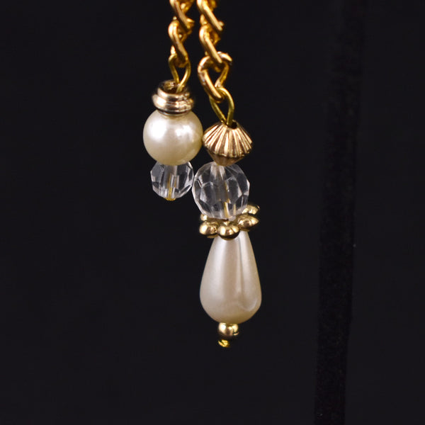 Dangling Chain & Pearl Earrings