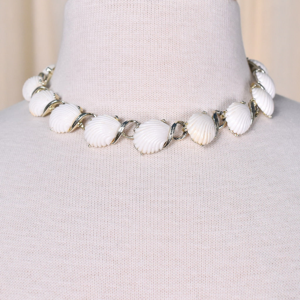 White Shell Thermoset Necklace