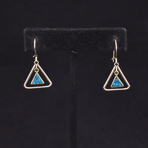 Sterling and Turquoise Triangle Earrings