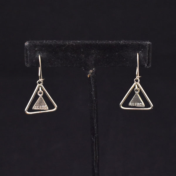 Sterling and Turquoise Triangle Earrings