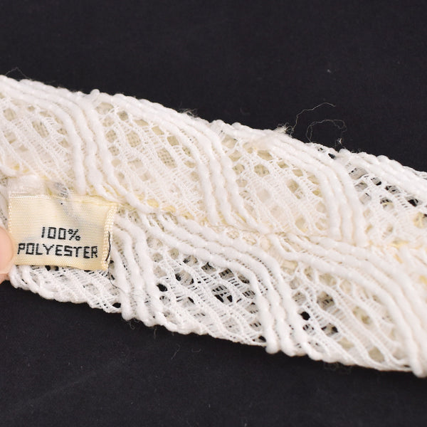 1970s Off White Lace Tie