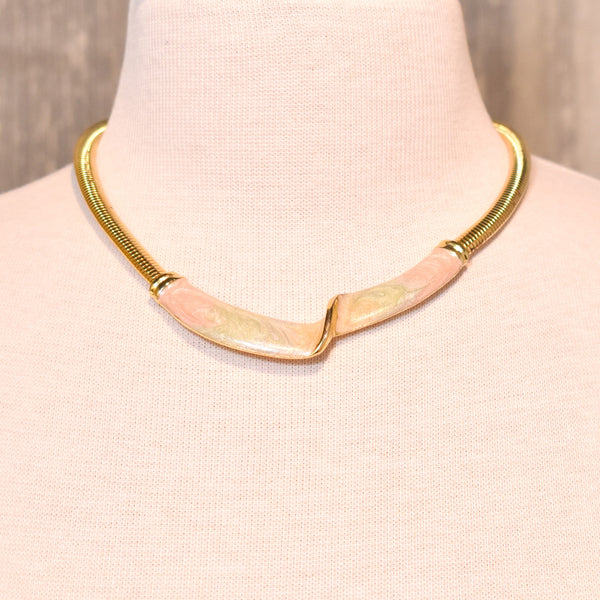 Pastel Swirl Enamel Necklace