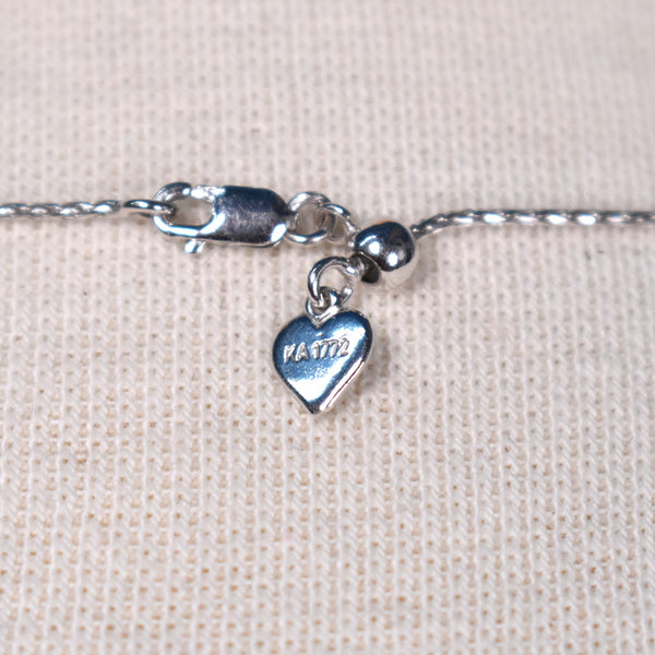 14K Etched White Gold Heart Pendant Necklace