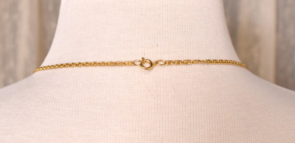 Simple Brown Bead Gold Chain Necklace