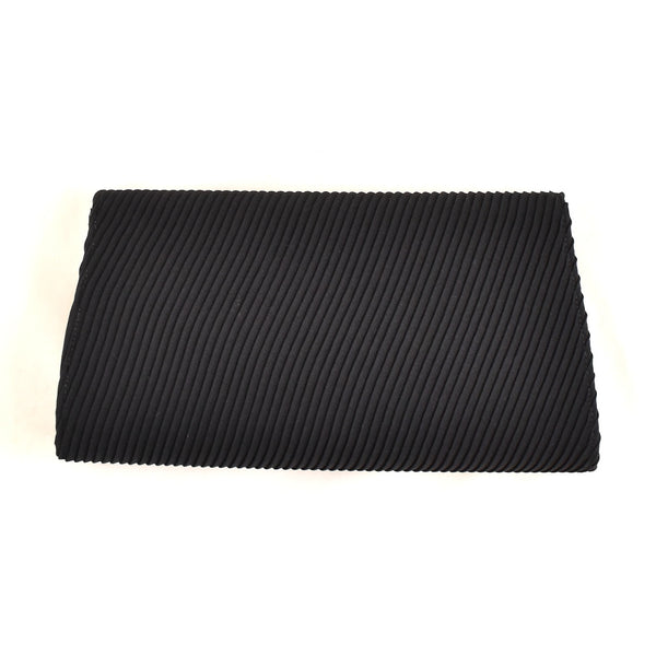 1940s Black Pleated Fabric Clutch Bag