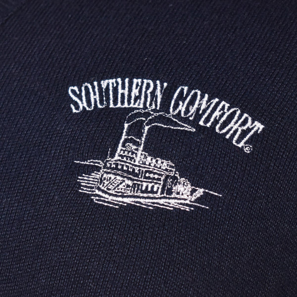 1980s Southern Comfort Navy V Neck Sweater