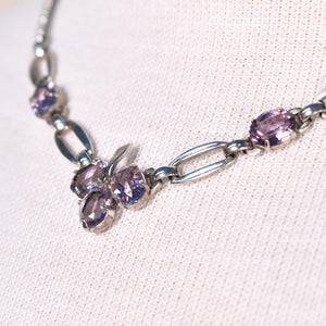 Sterling Silver Lavender Crystal Necklace