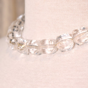 Clear Faceted Bead Elastic Necklace