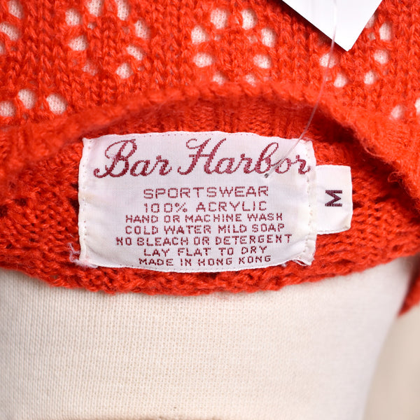 1970s Red Open Knit Sweater