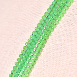 Extra Long 8 Strand Lime Green Necklace