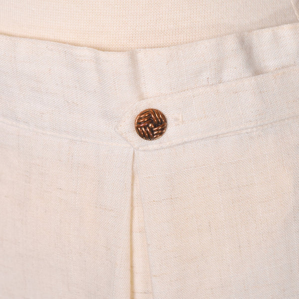 1980s Off White Button Pencil Skirt