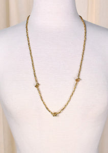 Long Shiny Gold Knotted Necklace