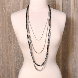 Heavy Metal 4 Strand Chain Necklace