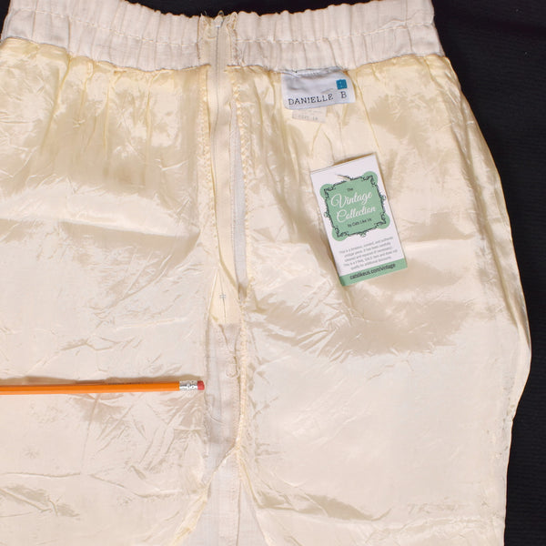 1980s Off White Button Pencil Skirt