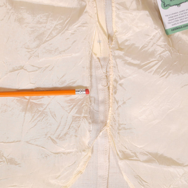 1980s Off White Button Pencil Skirt