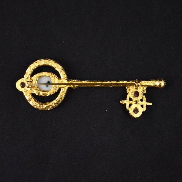 Kenneth Jay Lane Large Key Brooch