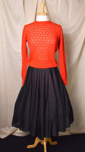1970s Black Disco Dancing Swing Skirt