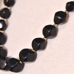 Black & Gold Graduated Funky Bead Necklace