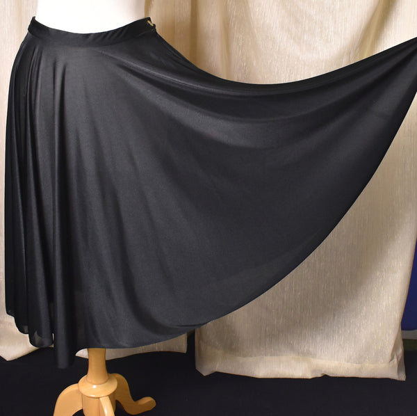 1970s Black Disco Dancing Swing Skirt
