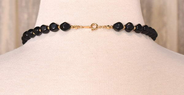 Black & Gold Graduated Funky Bead Necklace