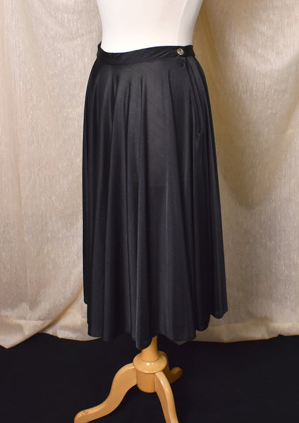 1970s Black Disco Dancing Swing Skirt