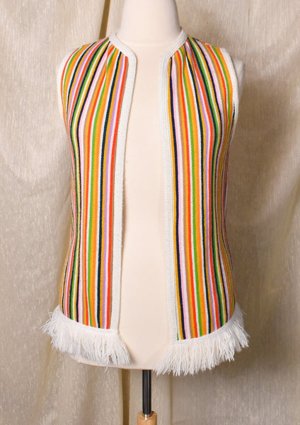 1970s Colorful Striped Sweater Vest