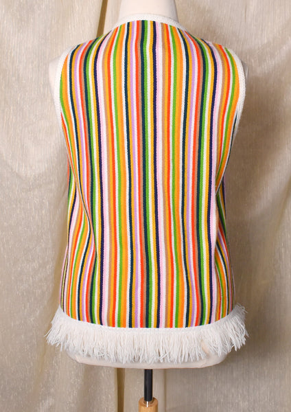 1970s Colorful Striped Sweater Vest