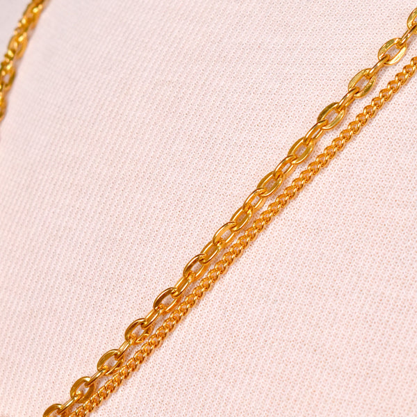 Double Gold Chain Necklace