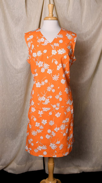 1960s Orange & White Floral Romper