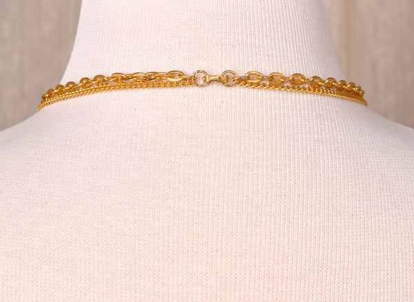 Double Gold Chain Necklace