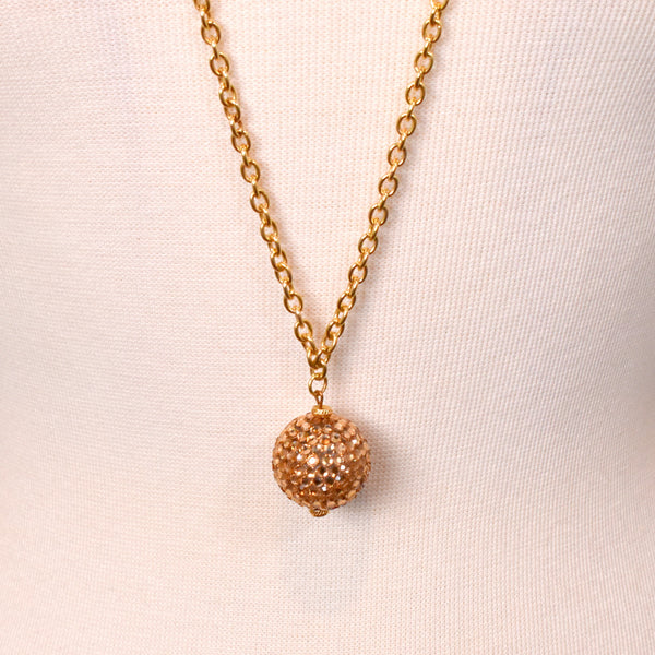 Sparkly Rhinestone Ball Pendant Necklace